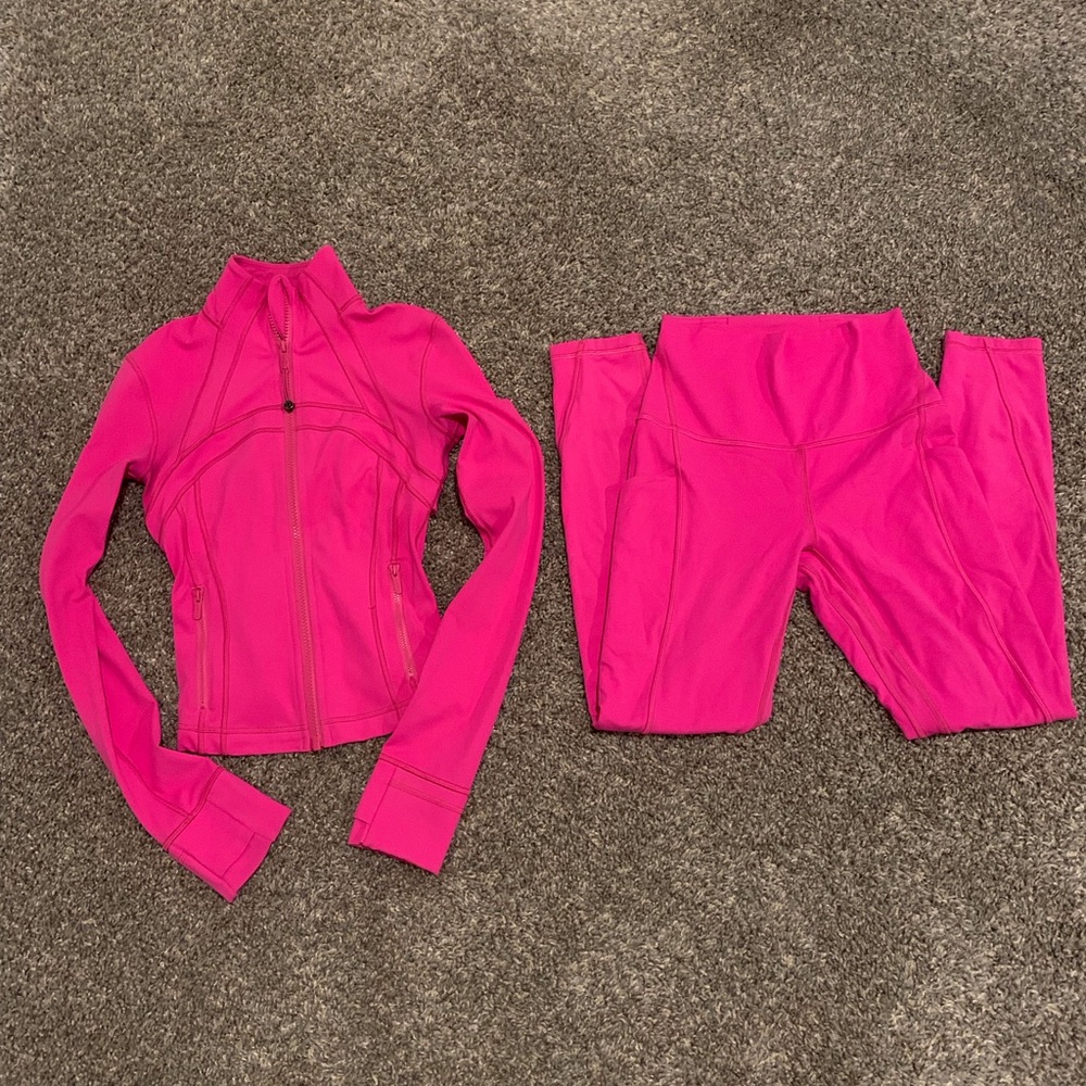 Lululemon Define Jacket Set Sonic Pink